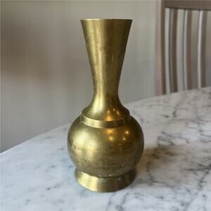 Vintage Brass Vase Collectible Decorative Metalware